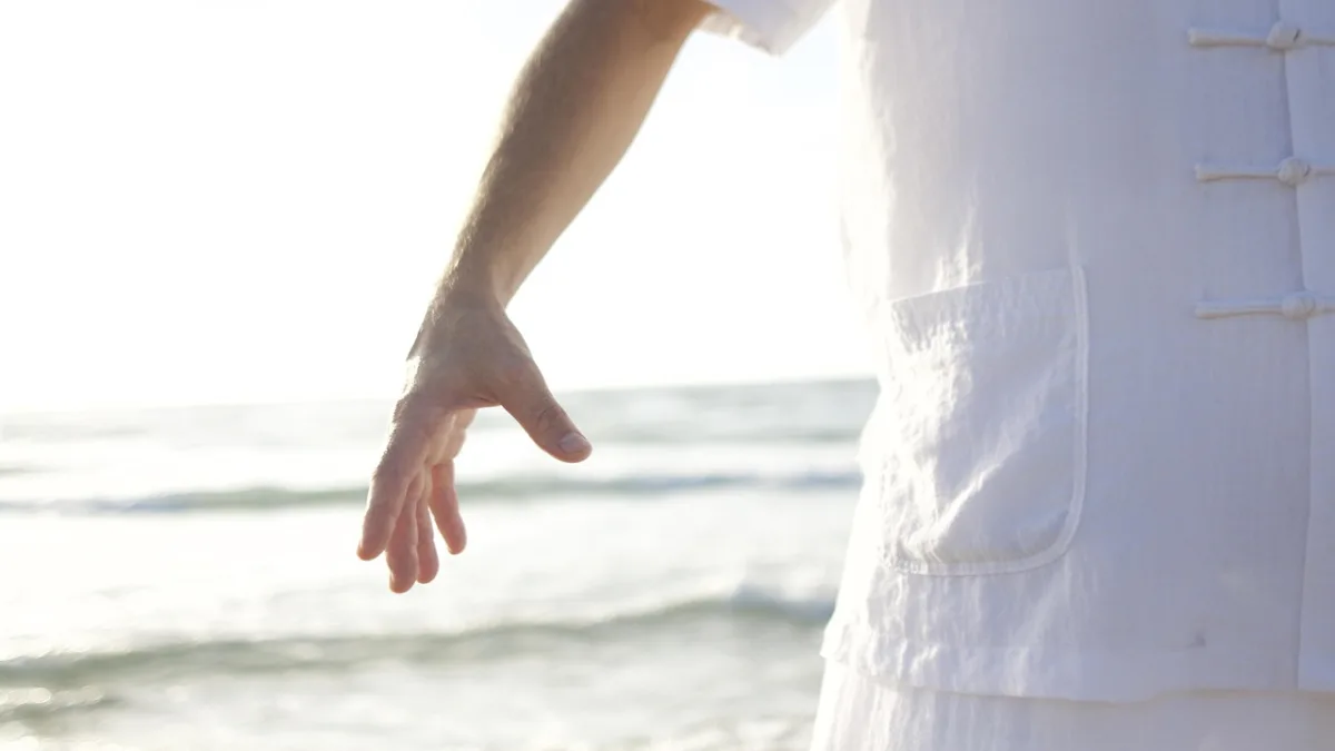 Pratique de Qi Gong en pleine nature : posture debout et respiration consciente